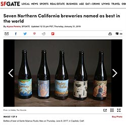 A screenshot of the SFGATE website showing Drake's beer