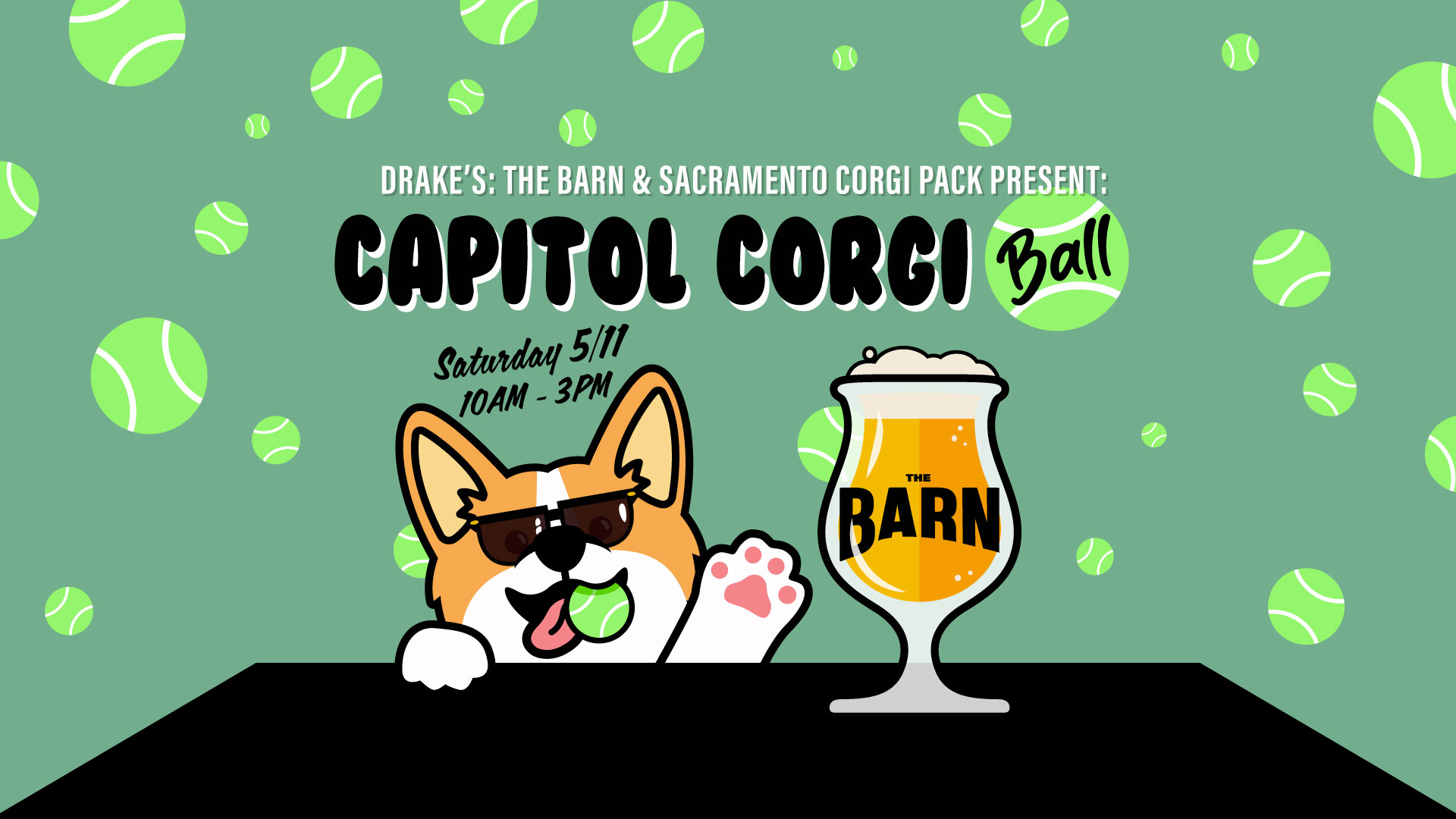 Capitol Corgi Ball Saturday, May 11th at Drake's: The Barn with Sacramento Corgi Pack