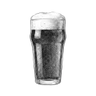 Glass of dark beer with creamy head