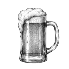 Sketch of a frothy beer mug