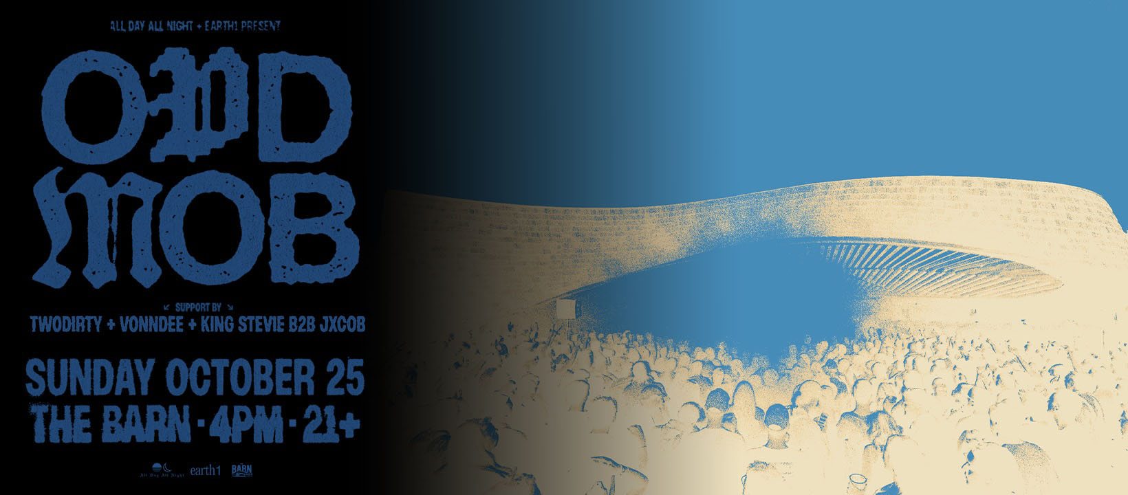 All Day All Night & Earth1 present Odd Mob Sunday, October 25th at Drake's: The Barn