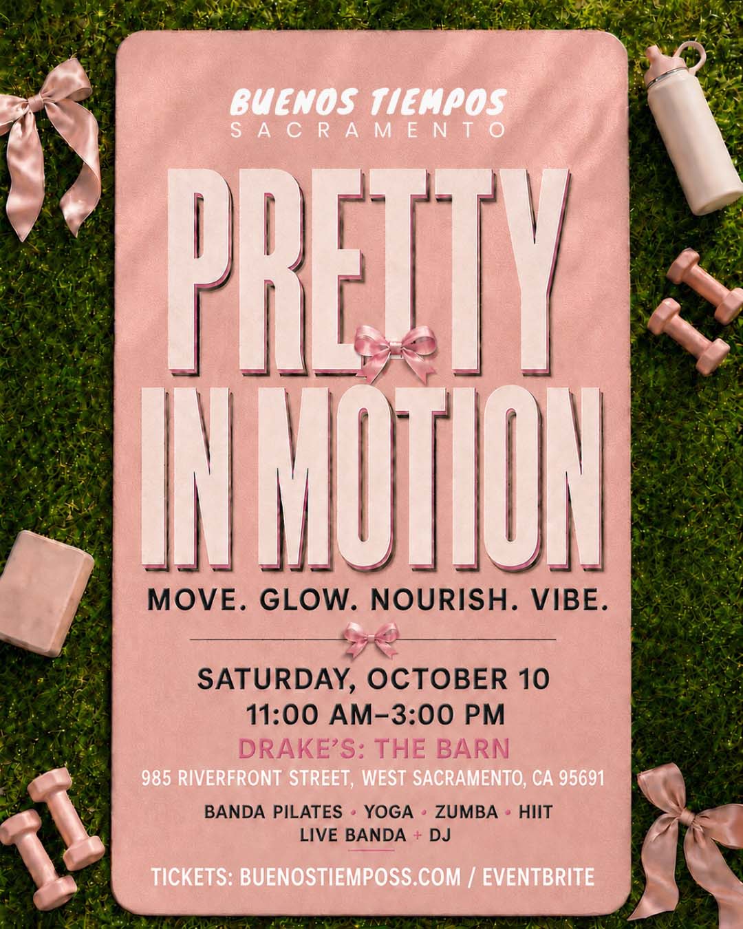 Buenos Tiempos Sacramento Presents Pretty In Motion Banda Pilates Saturday, October 10th at Drake's: The Barn