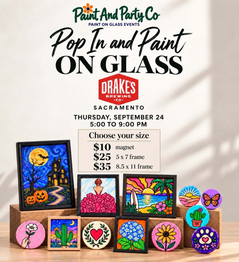 Paint and Party Co. presents Pop In And Paint On Glass on Thursday, September 24th at Drake's: The Barn