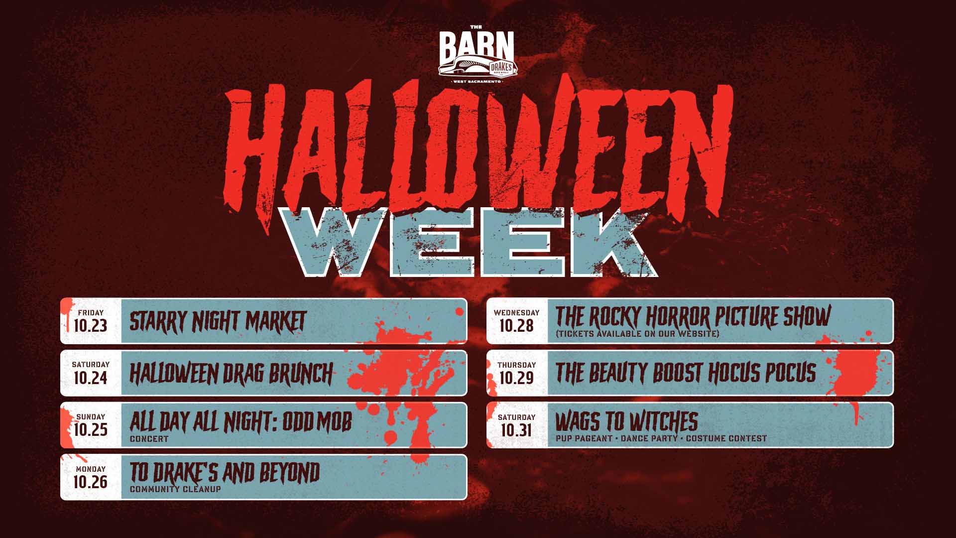 Drake's Halloween Week 2026 at Drake's: The Barn