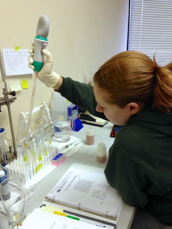 Jenna in the lab.